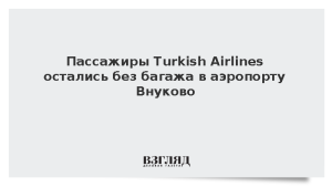 Пассажиры Turkish Airlines остались без багажа в аэропорту Внуково